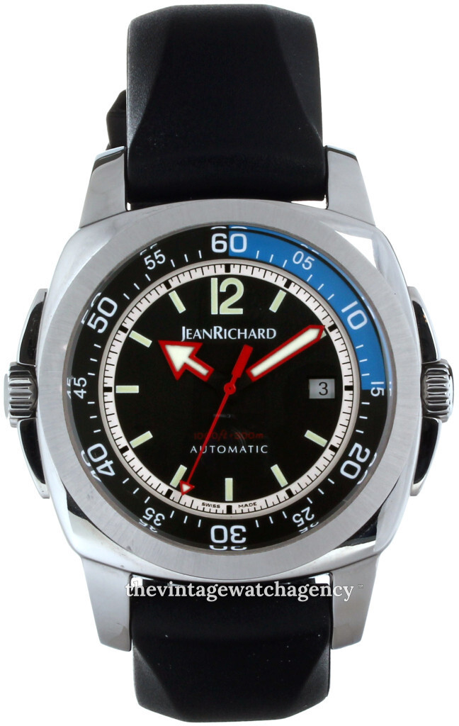 28130 JeanRichard Diverscope Black Rubber O47 mm USED 1.410